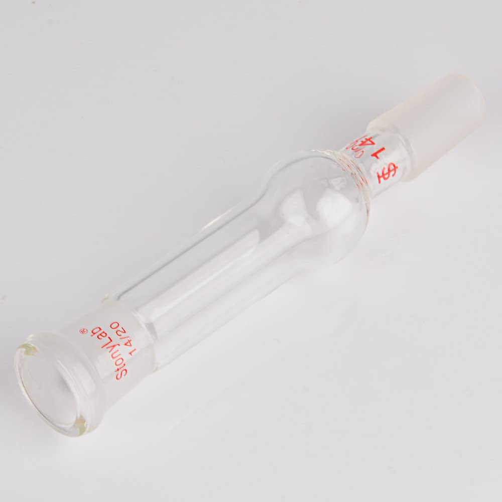 stonylab Borosilikatglas-Trocknungsrohr-Adapter, Zwei 14/20 Verbindungsstücke, Gerades Trocknungsrohr für Laborzwecke