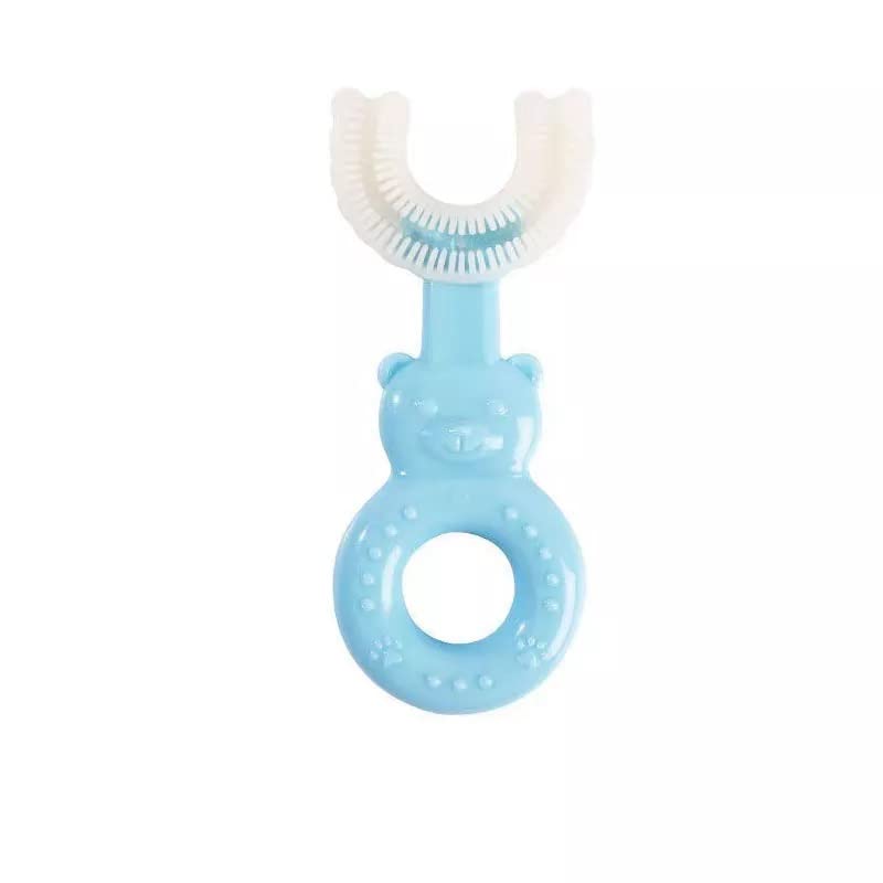 MARMIX Toothbrush for Kids with U Shaped Silicone Brush Head for 360 Degree Cleaning Suitable For 2-6 Years, Manual, Teddy Design, Pack of 1, Multicolor-image-15