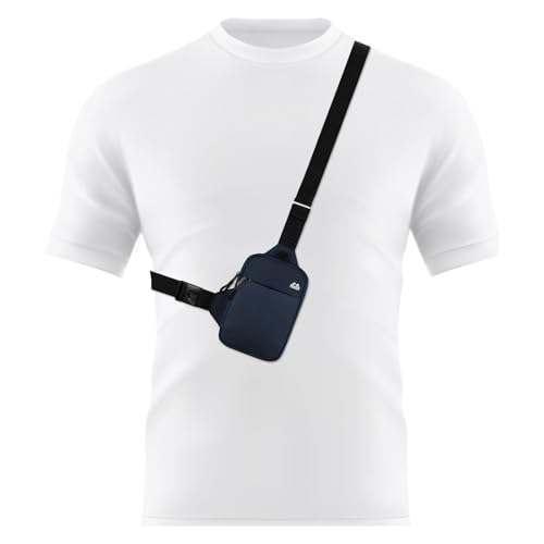 Image of Peicees Mini Crossbody Sling Bag Dual Pocket Water Resistant Running Phone Holder Chest Shoulder Bag for Men Women Travel Gym