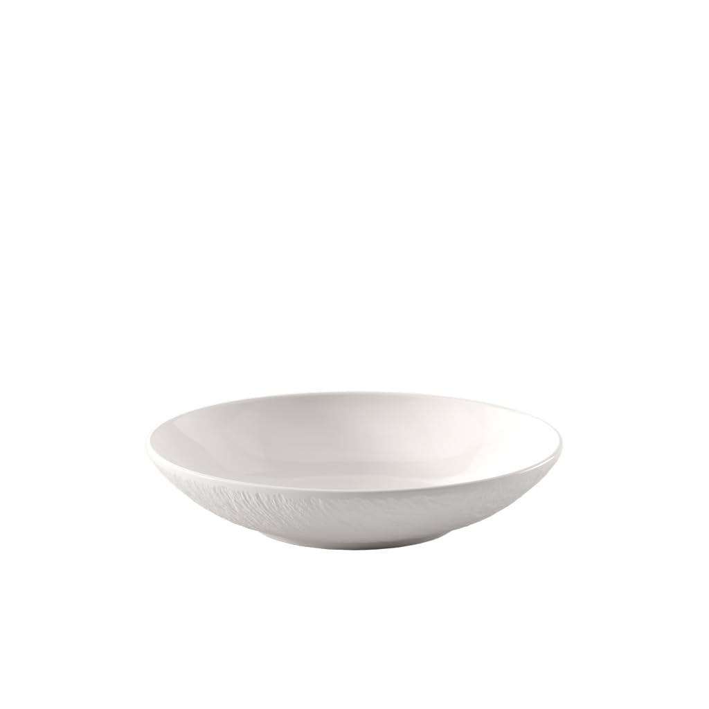 Villeroy & Boch – Manufacture Ice Bowl, Approx. 23.5 × 23.5 × 5 cm, White with a matt-Gloss ice Look, Dishwasher-Safe & Microwave-Safe, Serving Bowl, Premium Porcelain