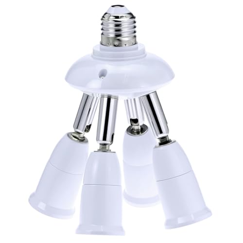 E26/E27 Light Bulb Socket Adapter Splitter 360 Rotatable & 180 Bendable Dual Light Converter Compatible with LED CFL Incandescent Bulbs - 240W Power & CE RoHS Compliant