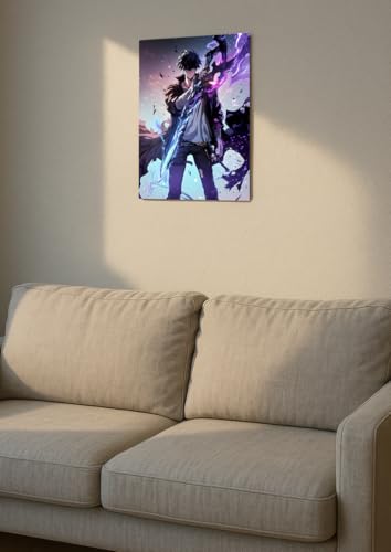 Image of NIJUKA Anime Printed Metal sheet Poster For Home And Room Decoration | For Anime Art Fans Boys And Girls (Jin wo New power unlock)