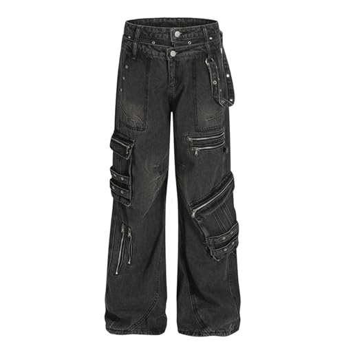 Men's Jeans American High-Street Multi-Pocket Workwear Casual Commute Daily Pants3