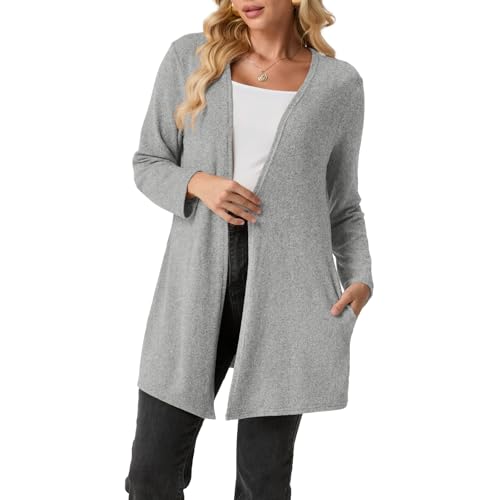 Cardigans Sweaters for Women Lightweight Long Sleeve Open Front Casual Fall Winters Cardigan with Pockets (S-3XL)2