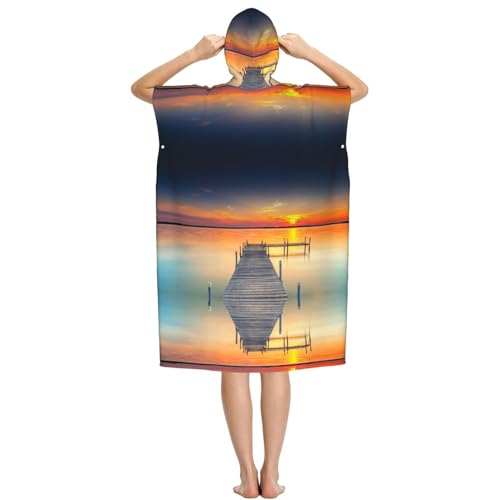 Poncho à capuche contre le froid après la natation en microfibre - 3