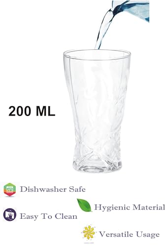 Image of Afast Multipurpose Designer Look Transparent Glass Set of 4 No sk19678, 330 Ml, Clear