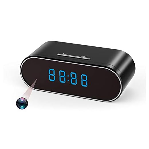 Spy Camera WiFi Hidden Camera Clock 1080P with Night Vision/Motion Detection/Loop Recording, Phone APP & PC Software Remote Monitored Mini Nanny Cam 140 Degree Angle for Home Security Monitoring