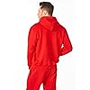 RIPT Men's Plain Long sleeve Hoodie Soft Touch Hooded Loungewear Sweatshirt Top, Red, XXL #2