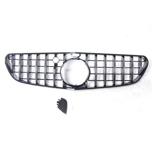 グリル メルセデスベンツ W217 S63 AMG クーペ 2015-2017 専用 GTスタイル フロントグリル シルバー/ブラック 車上部バンパーフード メッシュグリッドキット(Sliver)