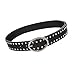 Fashion Waist Belt For Adult Rock Roll Pants Fashion Rivet Studded Cool Wasitband Metal Buckle PU Music Festival Belt, Black, One Size