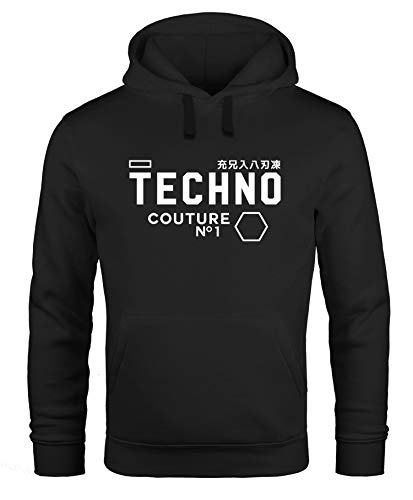 Preisvergleich Produktbild Neverless Techno Kapuzen-Pullover Hoodie Herren Männer schwarz M
