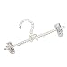 Jili Online 30cm Luxury Pearl Beaded Clothes Hangers Decorative Pants Trousers Clothes Hanger with Clip for Adults - White, 30cm