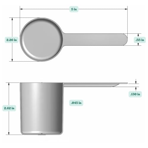 Image of 148 mL (148 CC | 5 Oz.) Long Handle Plastic Measuring Scoop for Coffee, Protein Powder, Pet Food, Spices, Grains, Dry Goods - Food-Grade BPA-Free (Pack of 25)