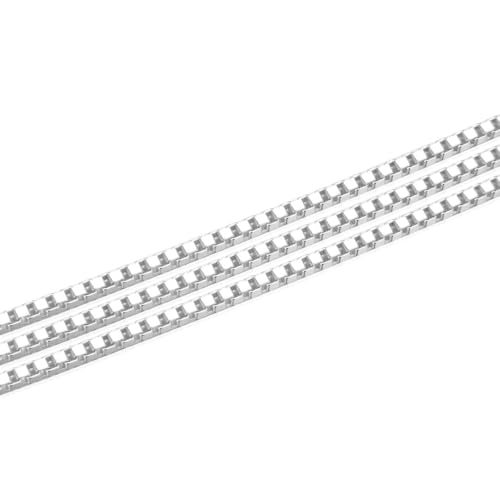 Adabele 10 Feet Authentic 925 Sterling Silver Unfinished Venetian Box Chain Link 3mm Strong Bulk Hypoallergenic Nickel Free for DIY Craft Jewelry Making SSK-E6