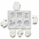Silikonform Waldtiere, 6-Fach Gießform für Gips, Epoxidharz, Wachs & Seife