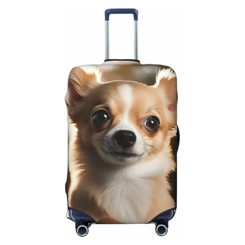 Travel Luggage Cover Fashion Suitcase Protector Cute Chihuahua Spandex Baggage Covers Washable Suitcase Covers Anti-Scratch Luggage Cover Protectors Fits 18-32 Inch Suitcases X-Large