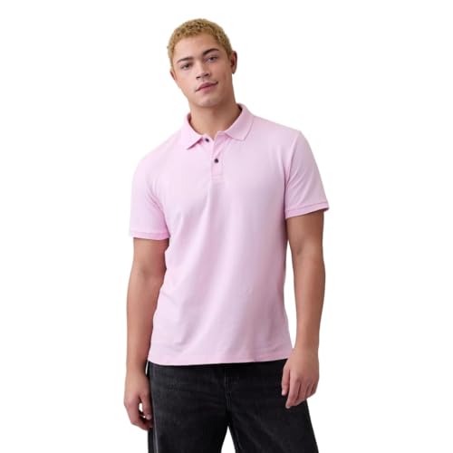 Image of Gap Men Solid Regular fit Half Sleeve Collared Neck T-Shirt