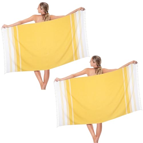 Dlebay Beach Towel 2 Pack Sand Free Beach Towels Oversized 39 x 72 Turkish Beach Towel Quick Dry Lightweight Pool Towels for Adults Cool Beach Essentials