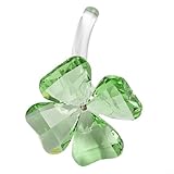 FourLeaf - Figura decorativa de trébol para decoración en escritorio o estante, símbolo de la suerte con fino para corte de cristal, adorno reflectante