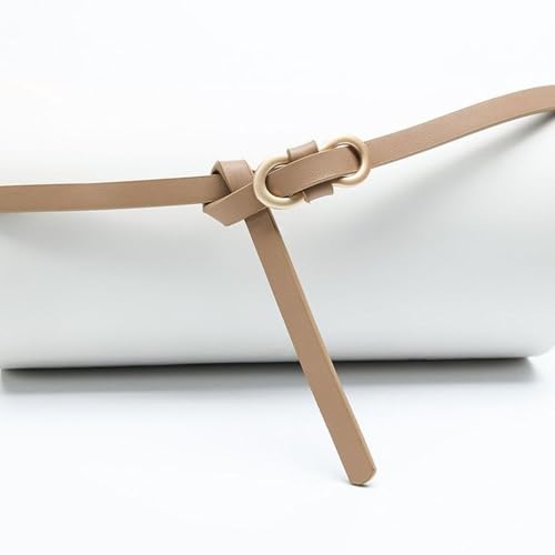 Women's Skinny Tie Belt Buckle Faux Leather Metal Buckle Fashion Spring Ratchet Belt2