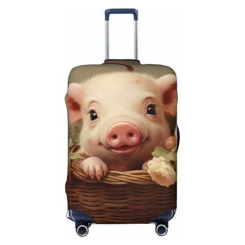 Funny Pig Travel Luggage Cover for Suitcase Anti-Scratch Fashion Suitcase Protector Washable Elastic Baggage Covers Fits 25-28 Inch Luggage for Travel Beach Holiday