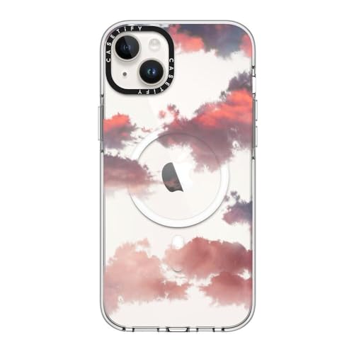 Coque transparente iPhone 14 Plus antichoc CASETiFY compatible MagSafe motif rouge