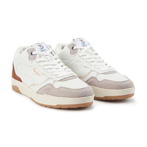 Image of Pepe Jeans Mens Pms00055 Off White Sneaker