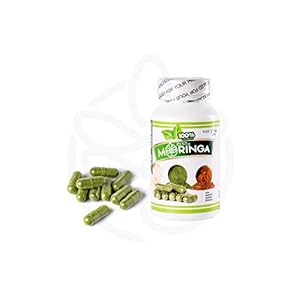 Moringa Oleifera Capsules 500MG Provides Vitamin A, Vitamin B, Calcium, Iron, minerals, essential amino acids, selenium, and magnesium potassium Non-GMO & Gluten Free,100ct.