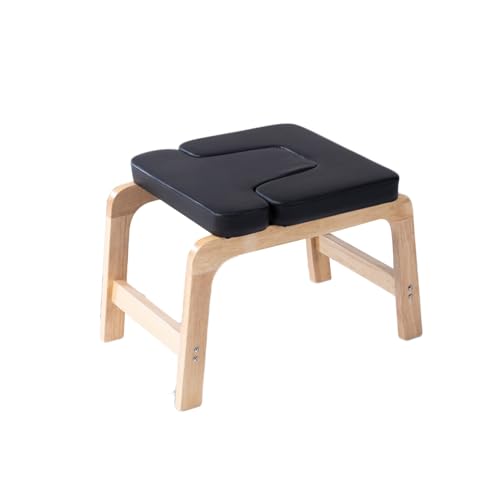 Yoga-Kopfstandhocker, Tragkraft 250 Kg, Invert-Stuhl Mit Holzunterstützung,Trainerbank For Das Fitness- Und Gleichgewichtstraining Im Fitnessstudio(Black)