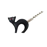 Design Toscano SP2310 Ouvre-Bouteille Chat avec Queue Tire-Bouchon, Multicolore, 2.5 x 12.5 x 9 cm