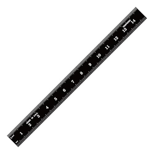 PEC Tools 150mm Flexible Metal Ruler Stainless Steel with Black Chrome Finish High Contrast Fully Metric Graduation (0.5mm 1.0mm) Easy to Read Machinist Rule Made in USA