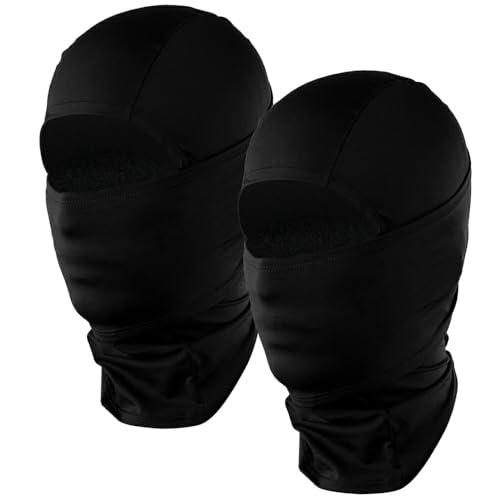 2枚セット バラクラバ ネックウォーマー フェイスマスク 目出し帽 防寒 防風 メンズ レディース 男女兼用 5色 フリーサイズ 花粉症 対策 サバゲー 冬用 バイク 自転車 登山 スキー スノーボード スポーツ ゴルフ 野球 ランニング AR18 BK