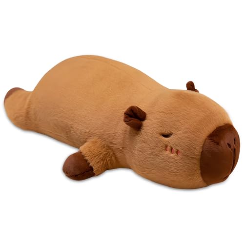 XPJBKC Almohada de Carpincho, 70 cm Capibara Peluche Grande Kawaii, Peluche Capibara Gigante for Dormitorio Sofá Decoración(Marrón)
