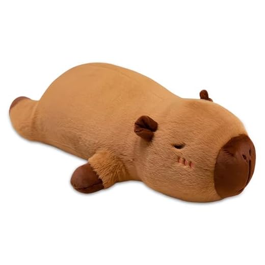 XPJBKC Almohada de Carpincho, 70 cm Capibara Peluche Grande Kawaii, Peluche Capibara Gigante for Dormitorio Sofá Decoración(Marrón)