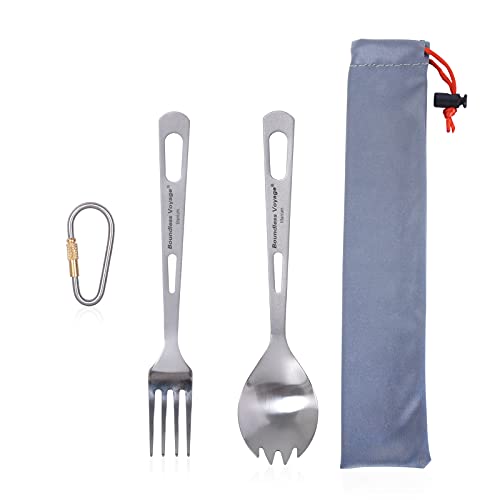 Boundless Voyage Outdoor Ultraleicht Titan Spork Fork Camping Geschirr Besteck 2er Set