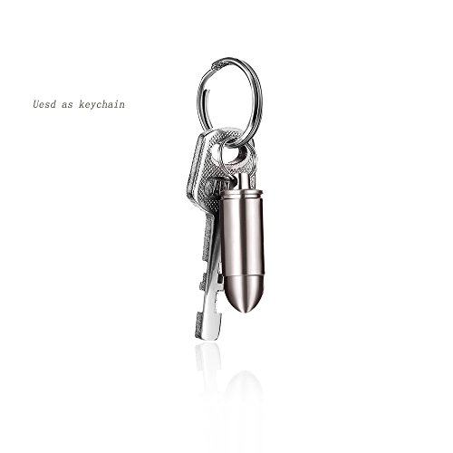 Fosir Titanium Bullet Cylinder Pendant Necklace For Mens Womens,Lightweight And Non-Allergenic,Min Size #TOP3