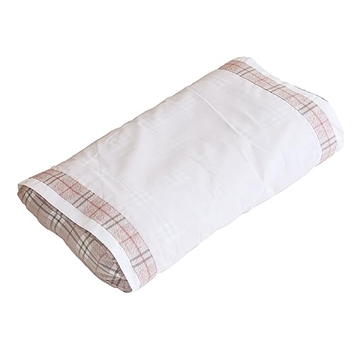 D's collection ウェーブ型そば枕 小さめサイズ 約32×45×4?8cm そばまくら 高さ調節可能 カバー付き 日本製 (ピンク)
