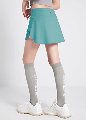 Baleaf Girls' Tennis Golf Skirt Sports Skort Women Athletic Running Kids School Cheer Skirt With Shorts Pockets Light Blue S #TOP1