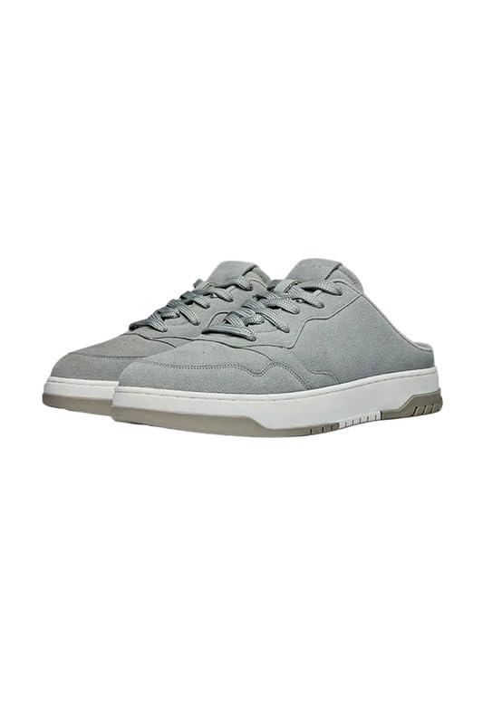 Image of SNITCH Men Mules | Backless Sneaker for Men with Suede PU Upper & Perforated Toe | TPR Sole Casual Shoes with Traditional Laces & Round Toe Design for Everyday Casual Wear