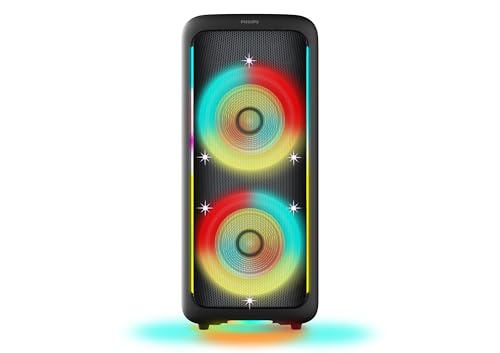 Image of Philips TAX5000 Bluetooth Party Speaker - 14 Hours Play Time, Bass+, Full-Speaker LIghtshow, Built-in Carry Handle and Wheels, 200W Max Power, Black