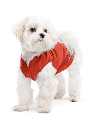 Image of Goldpaw Stretch Fleece Dog Sweater - with Spandex for 4-Way Stretch - Soft, Comfortable Dog Coat - Machine Washable - Made in the USA - Paprika - Size 8
