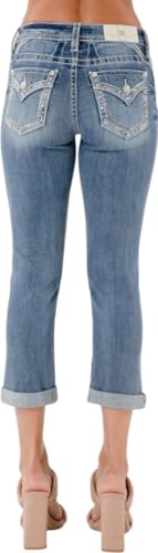 Miss Me - Womens Mid-Rise Capri, Color Light Blue, Size: 382