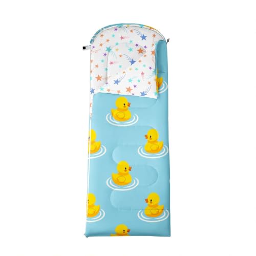 Bolsa de dormir Erosebridal azul claro con diseño de pato de goma para camping y actividades al aire libre miniatura 3