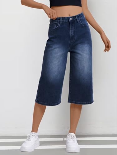 Image of Nifty Women's Denim Stretchable Baggy Fit Capris