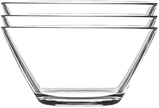 Argon Tableware Glass Serving Bowls Set of 6 - Mixing Bowl - 12cm - Clear