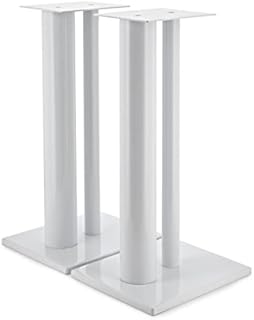 Fisual Speaker Stands White for Large Speakers with Cable Management