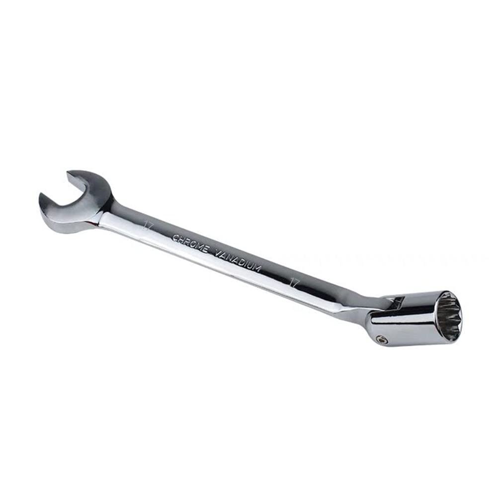 FLZOPSER 17mm Double Headed Rotary Hex Socket Head Open End Combination Spanner Wrench Auto Car Repairing Tool