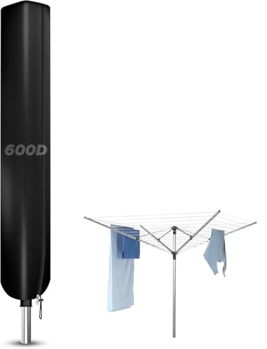 YedZen Wäschespinne Schutzhülle für Leifheit, 600D PVC 180x18x18cm Wäschespinne Abdeckung mit Reißverschluss Kordelzug, wasserdichte Anti-UV Wäscheschirme Abdeckung