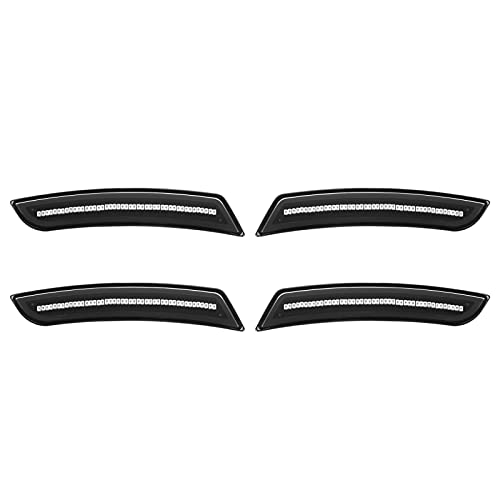 Ldetxy Led Side Marker Lights For Chevy Camaro 2016-2020, Smoked Lens Front Rear Bumper Sidemarker Lamps Assembly Kit For 2016 2017 2018 2019 2020 Chevrolet Camaro Accessories - 4Pcs #TOP1