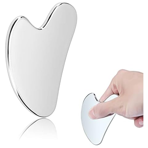 Gua Sha Facial Tool, Stainless Steel Guasha Scraping Massage Tool, Lymphatic Drainage Massage Scraper for Face, Eyes, Neck, Body Cover